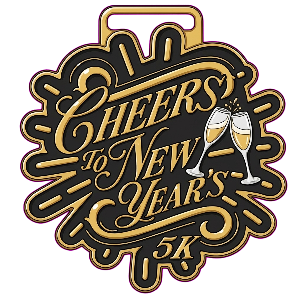Medal for Cheers to New Year's 5K Run/Walk